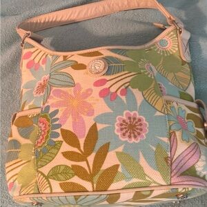 SPARTINA 449 Floral Canvas Shoulder Bag in Pastel Multicolor -